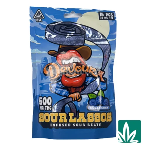 Devour Edibles - Sour Lassos - Blueberry 500mg