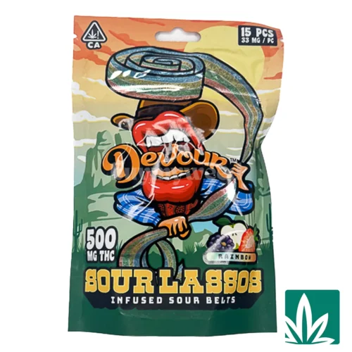 Devour Edibles (500mg) - Sour Lassos - Rainbow