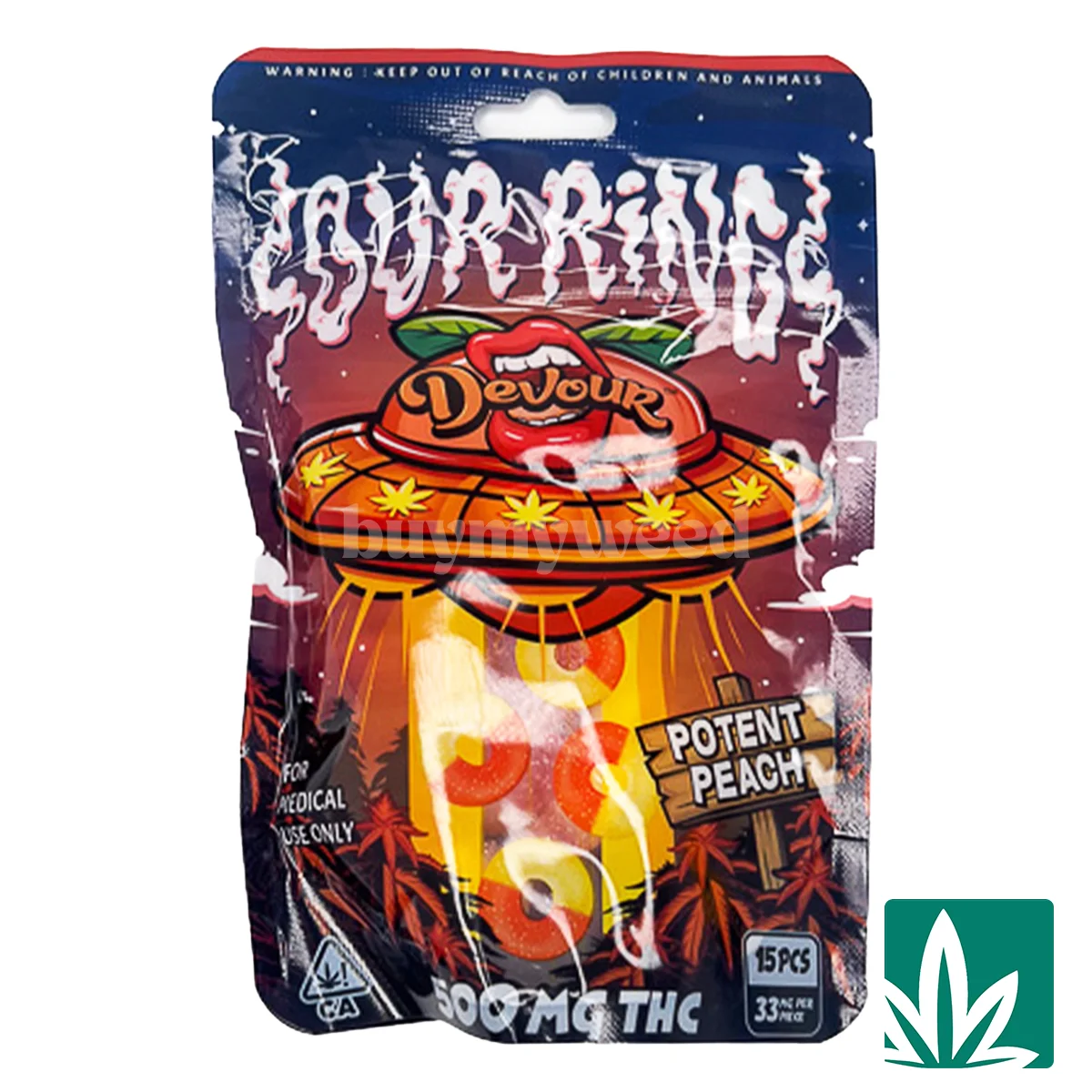 Devour Edibles (500mg) - Potent Peach Rings