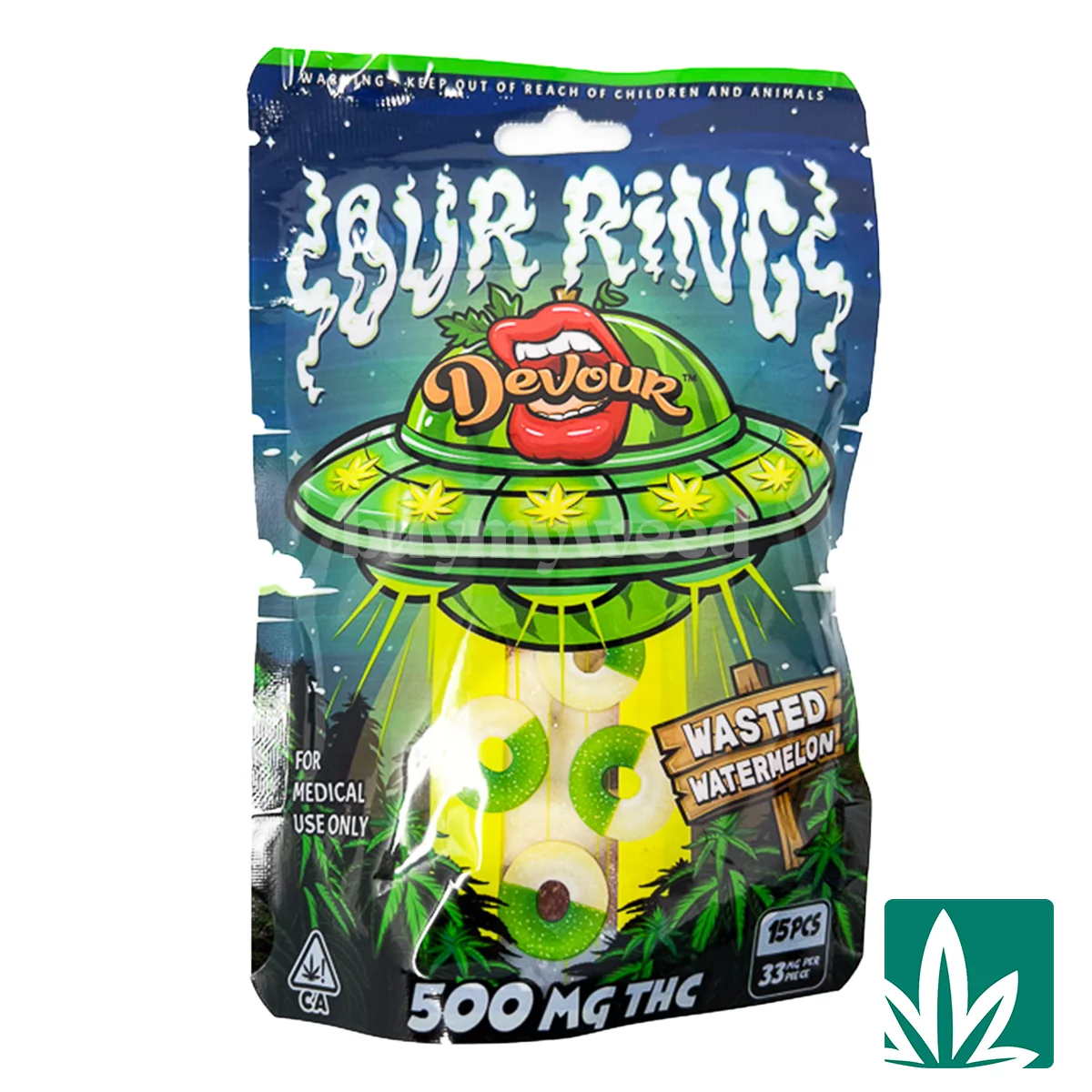 Devour Edibles (500mg) - Wasted Watermelon Rings