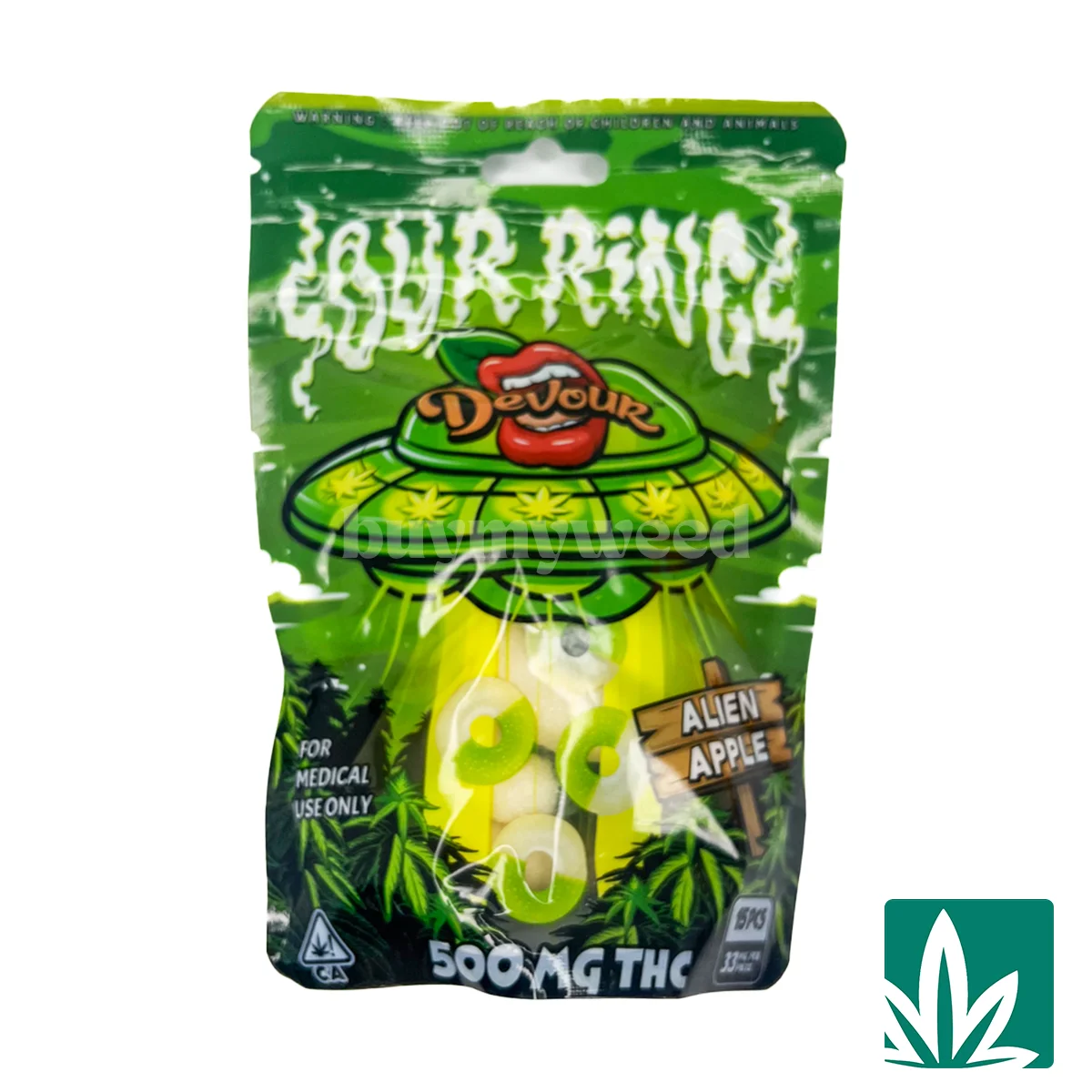 Devour Edibles (500mg) - Alien Apple Rings