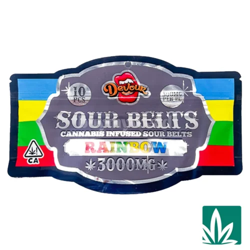 Devour Sour Belts - Rainbow 3000mg