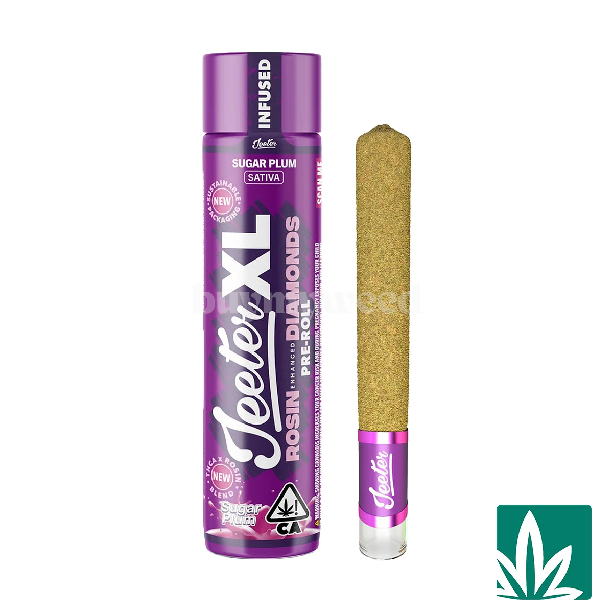 Jeeter XL Rosin Enhanced Diamonds Pre Roll (2g) - Sugar Plum