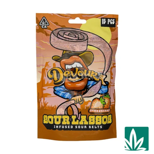 Devour Edibles (500mg) – Sour Lassos – Strawberry