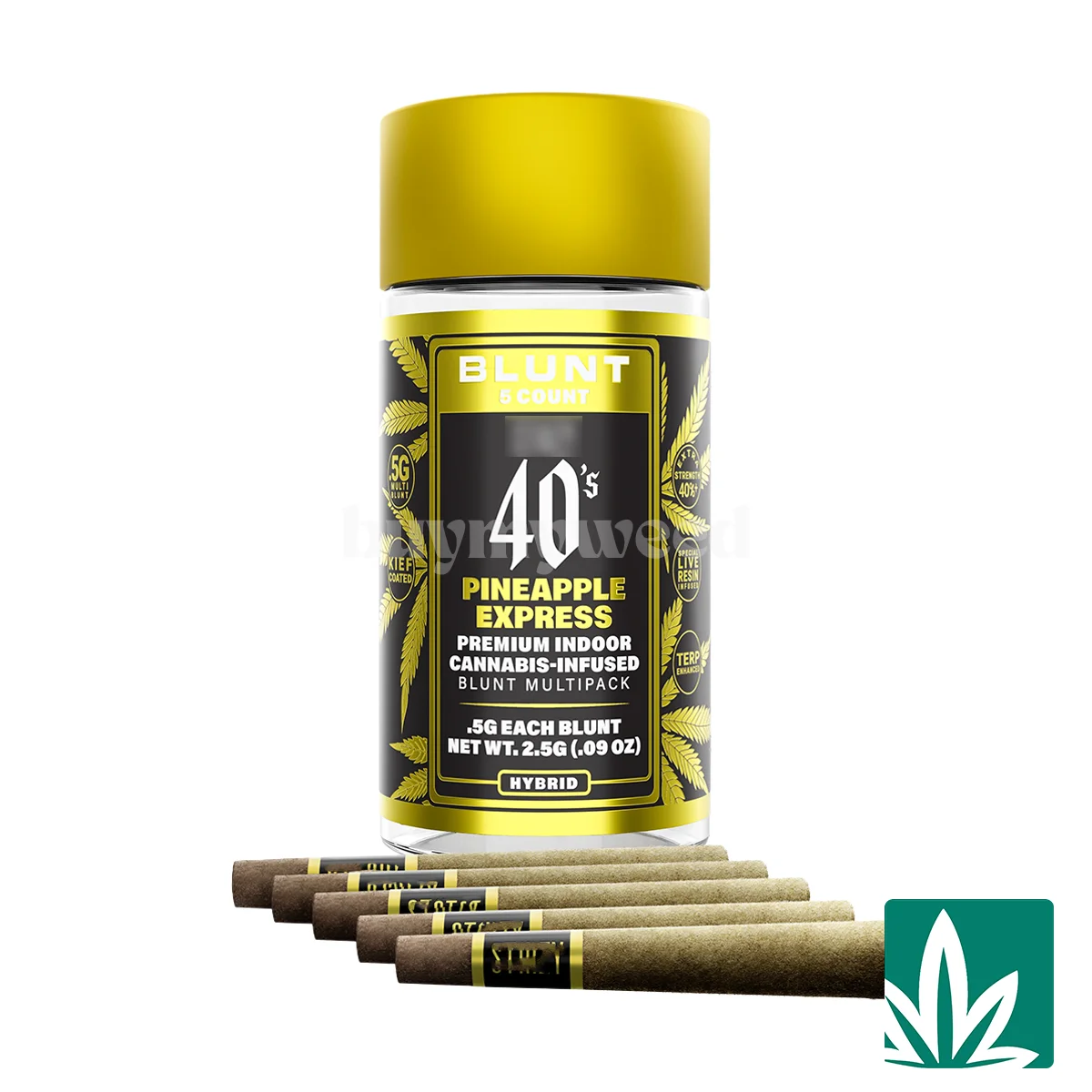 STZY .5G 40's Infused Mini Blunts 5 Pack (2.5g) - Pineapple Express