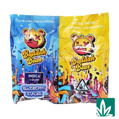 Buddah Bear Sugar Diamond Dispo (3g) - Blueberry Stacks - 3