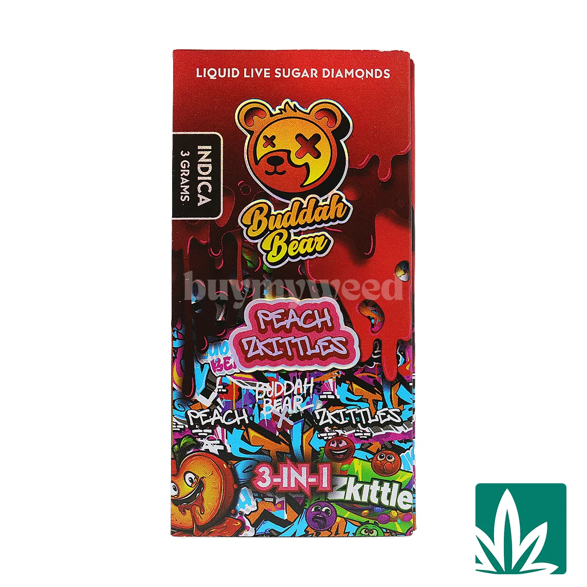 Buddah Bear Sugar Diamond Dispo (3g) - Peach Zkittles - 1