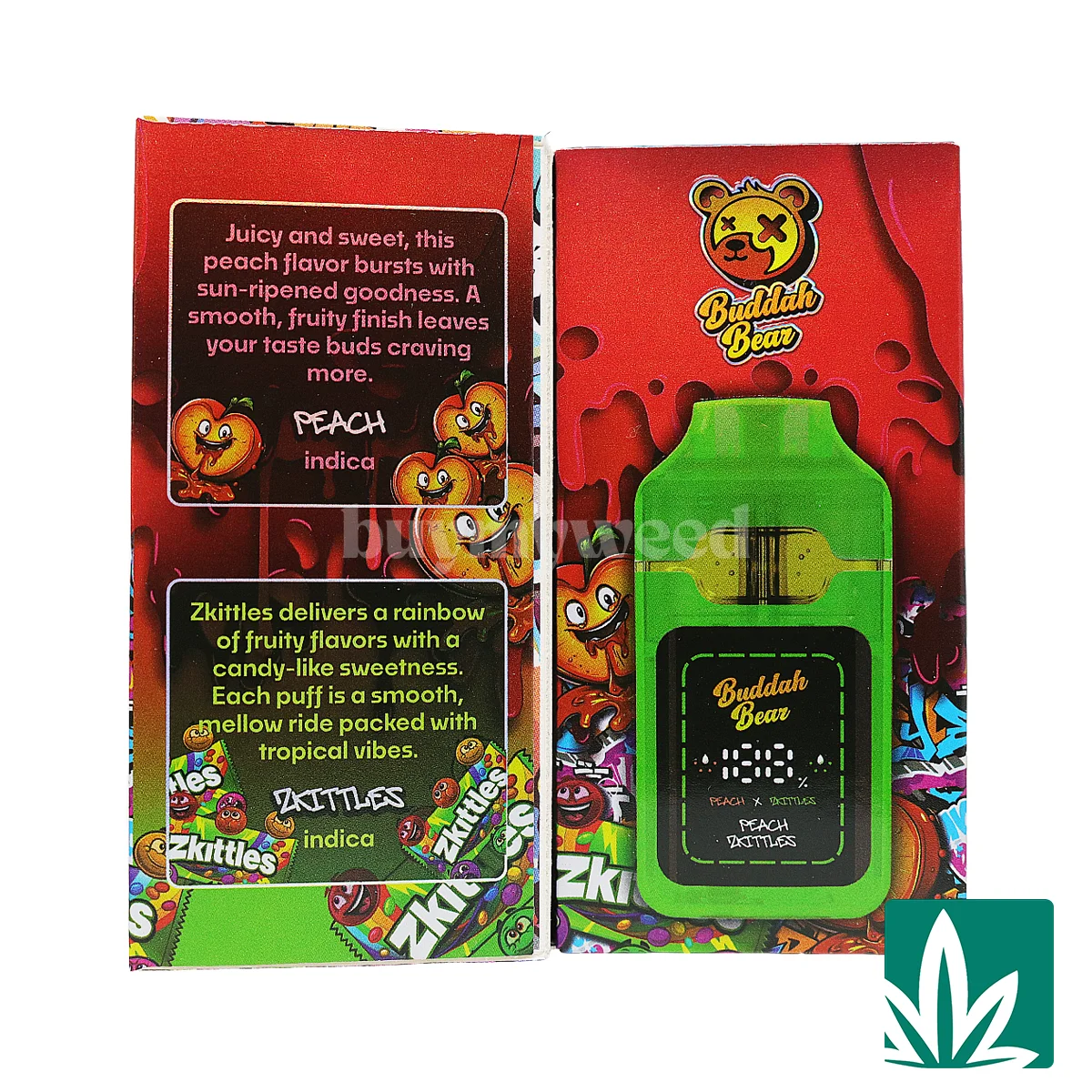 Buddah Bear Sugar Diamond Dispo (3g) - Peach Zkittles - 2