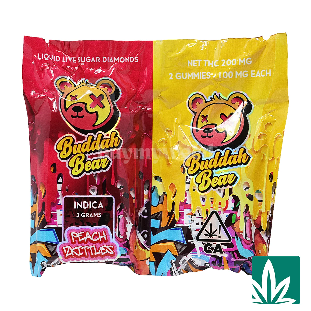 Buddah Bear Sugar Diamond Dispo (3g) - Peach Zkittles - 3