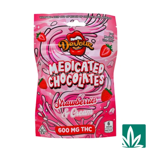 Devour Medicated Chocolates (600mg) - Strawberries & Cream
