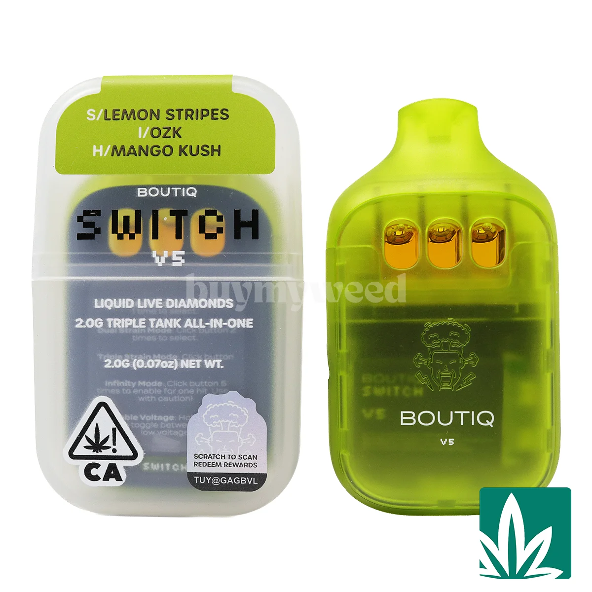 Boutiq Switch V5 (2g) - Lemon Stripes x OZK x Mango Kush