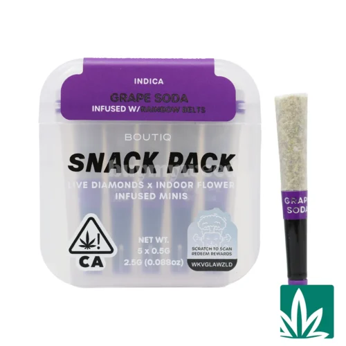 Boutiq Snack Pack (2.5g) - Grape Soda Infused With Rainbow Belts