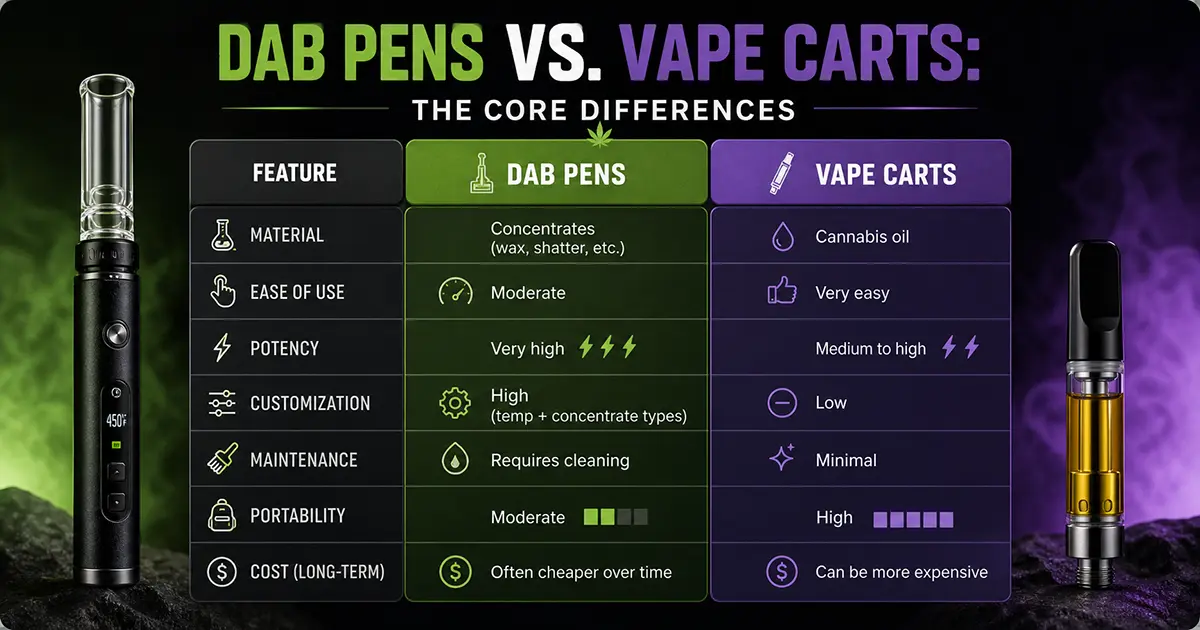 Dab Pens vs. Vape Carts The Core Differences