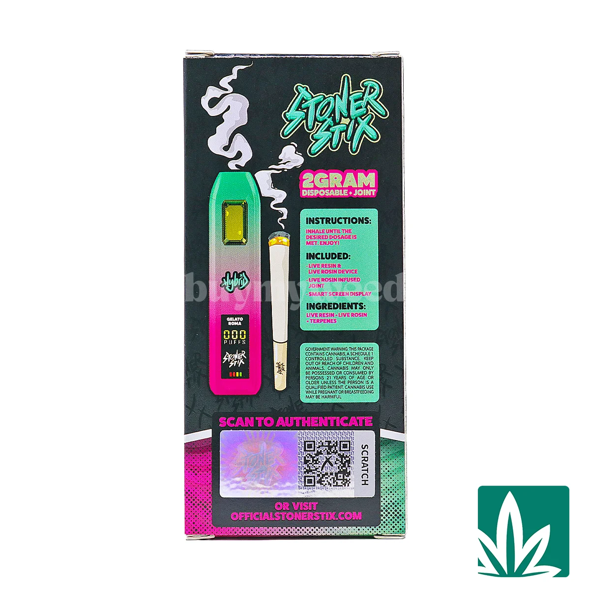 Stoner Stix Dispo (2g) - Gelato Roma - 1