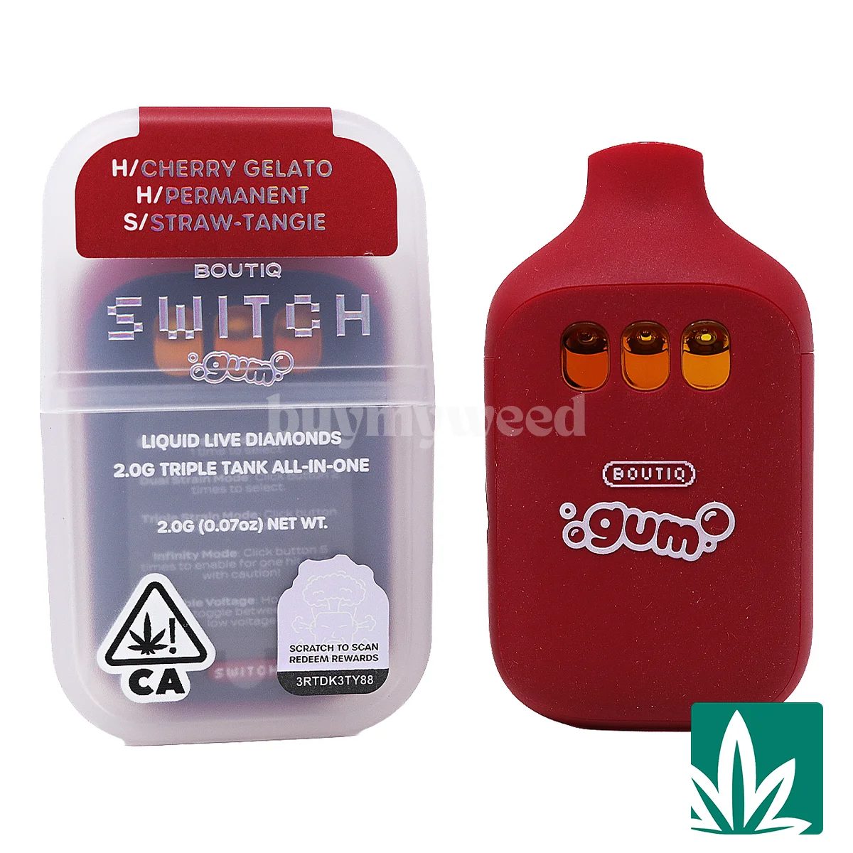 Boutiq Switch GUM (2g) - Cherry Gelato x Permanent x Straw-Tangie