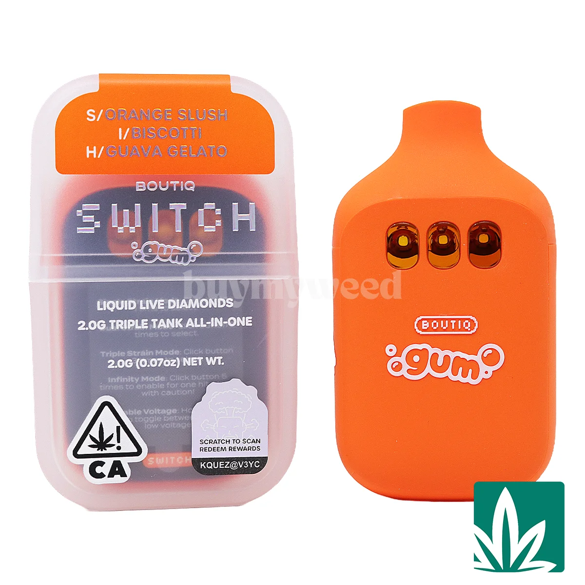 Boutiq Switch GUM (2g) - Orange Slush x Biscotti x Guava Gelato