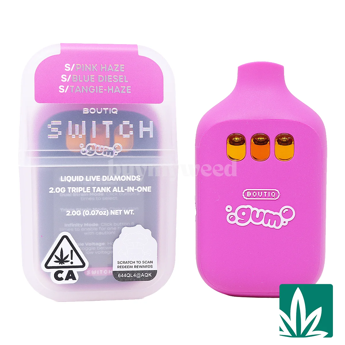 Boutiq Switch GUM (2g) - Pink Haze x Blue Diesel x Tangie-Haze