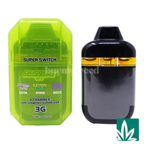 Sluggers Hit Super Switch 3 Chamber Vape (3g) - Rainbow Road x Lemon Lime x Purple Punch