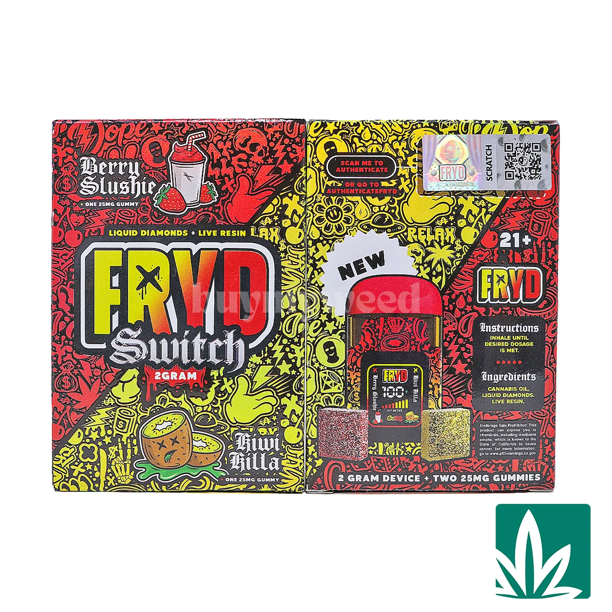 Fryd Switch Live Resin Liquid Diamonds Dispo (2g) - Berry Slushie x Kiwi Killa